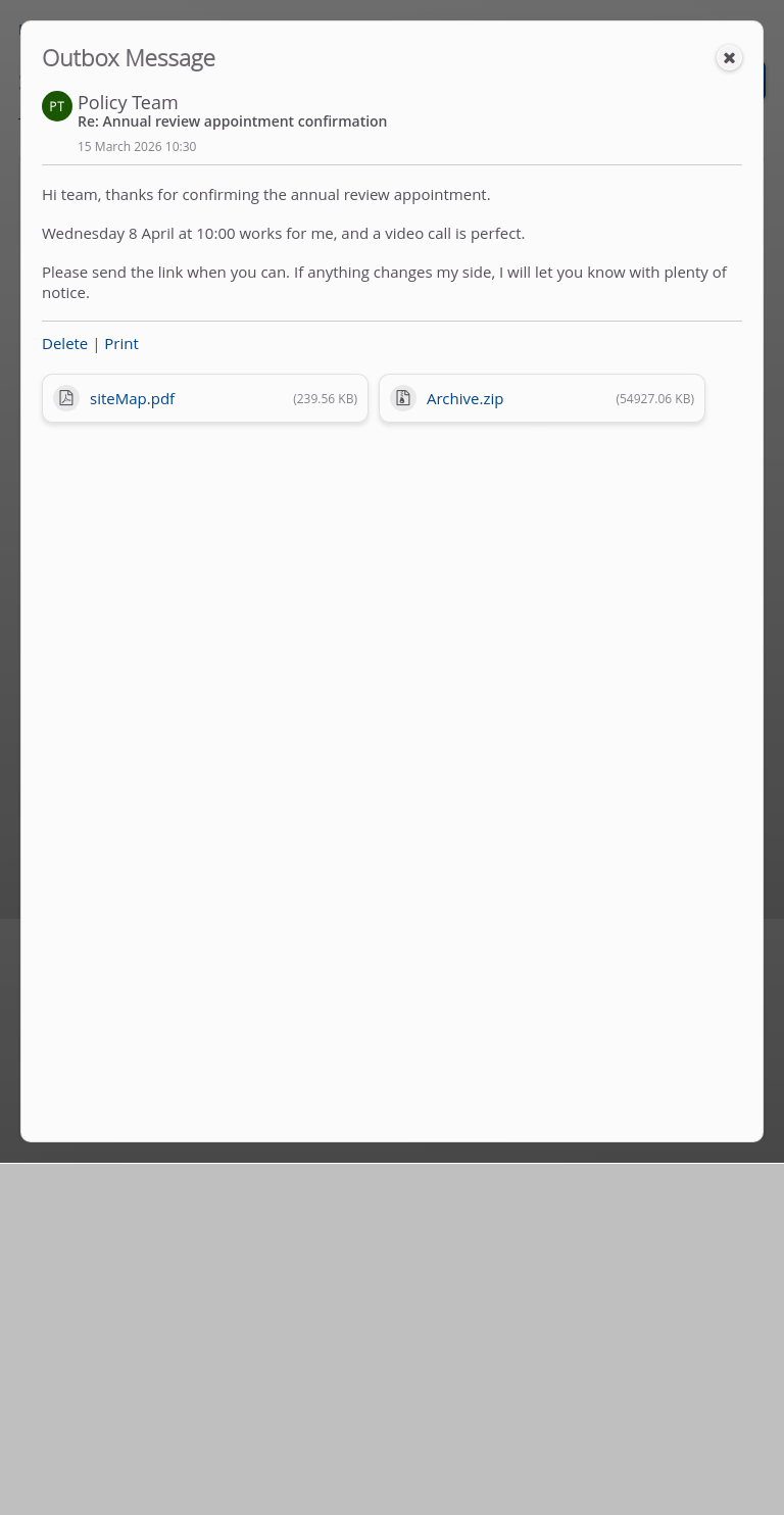 SecureMessaging > 07 Outbox Dialog